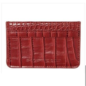 Crocodile Faux Leather Credit Card Case License B-low The Belt Red Vegan
